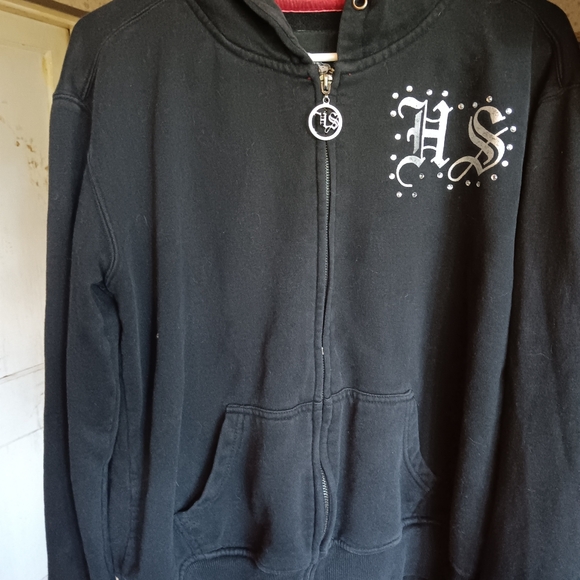Heavenly Sins htf Vintage rhinestone Hoodie. Mising hoodie strings. L - Picture 7 of 7